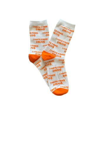 QR “I HATE FAKE DRUGS” SOCKS