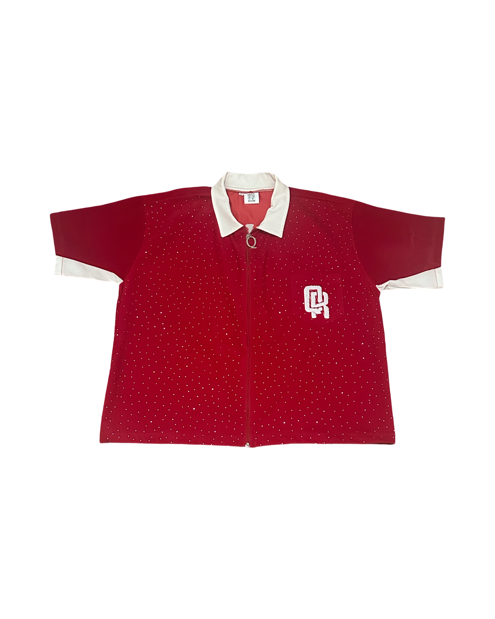 QR RHINESTONE VELOUR SHIRT