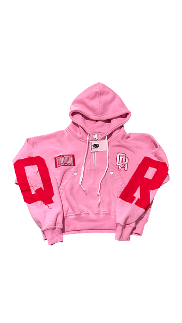 BASEBALL STITCH QUARTER ZIP HOODIE (woman's cropped)